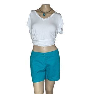 Crown & Ivy sz 2 teal shorts